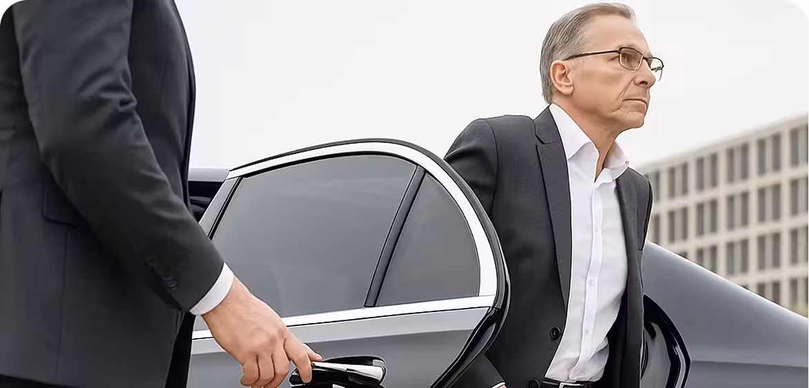 Mercedes Benz E-Class, BMW 5 Series, or similar.